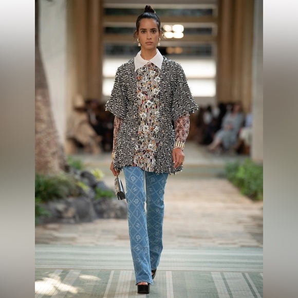 CHANEL 23A RUNWAY CC CAMELLIA BLUE JEANS SIZE FR 36 / US 4 NWTS! - Picture 17 of 17